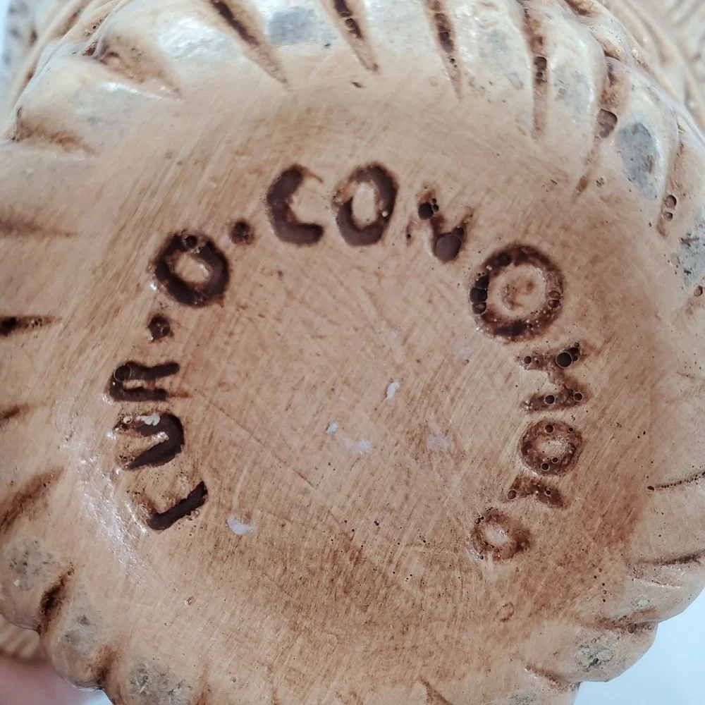 Euro-O-Con Mold Vintage Ceramic Basket Twig Handle Rustic Farmhouse Decor Accent